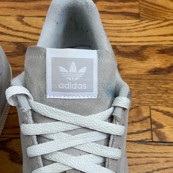 Adidas Men’s Size 12 Stan Smith Light Gray Suede Casual Sneakers - Picture 2 of 11